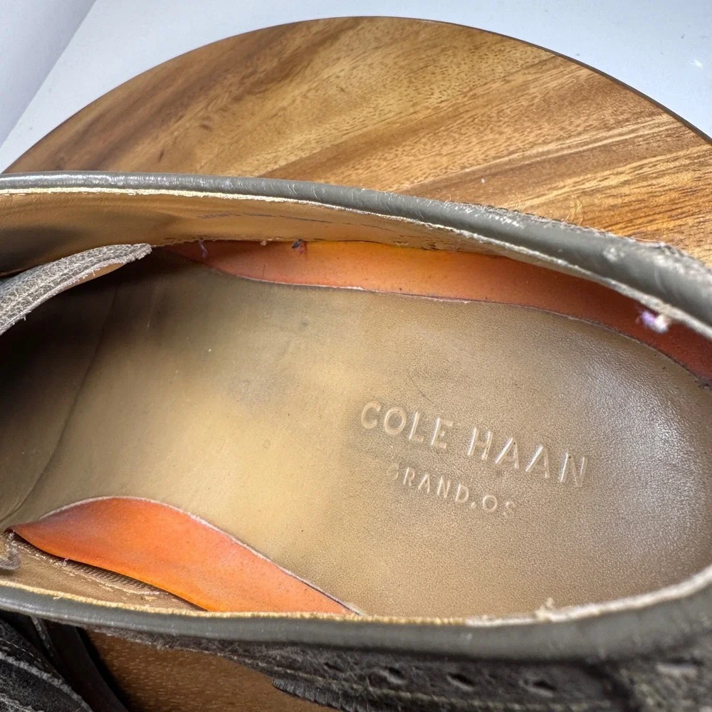 Cole Haan Mens Wingtip Oxfords Brown Leather Grand OS Lace Up Dress Shoes Sz 15M